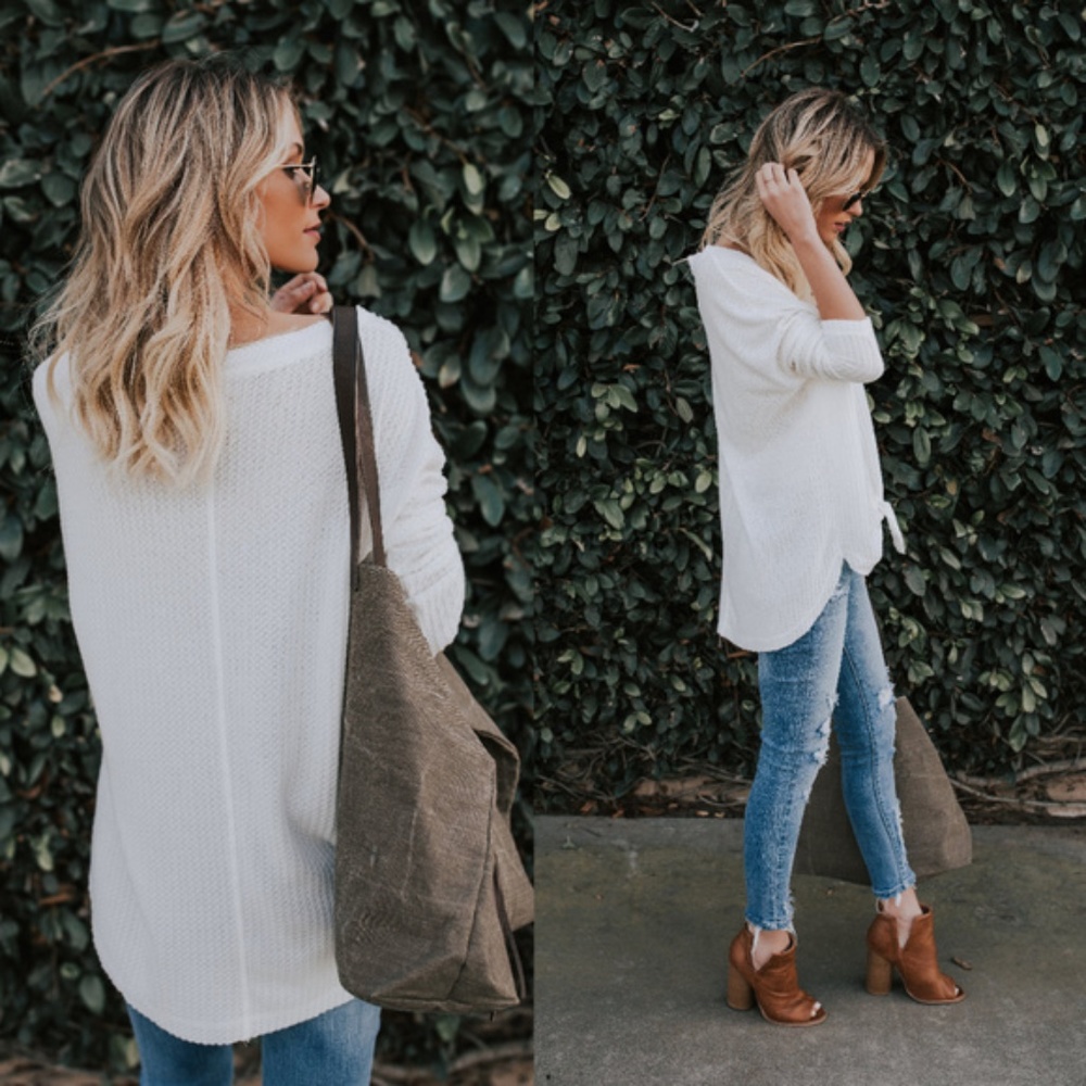 🔥last one🔥host pic! Button waffle Tie Top - Picture 2 of 2